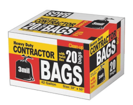 Heavy Duty Contractor Bags 3 mil 42 Gallon (20 Bags) - SafetyCo Supply
